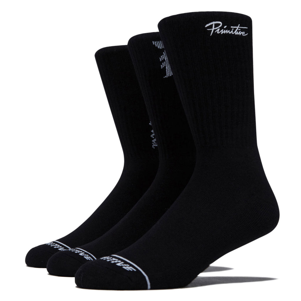 Primitive Core Logo 3 Pack Of Socks - Black