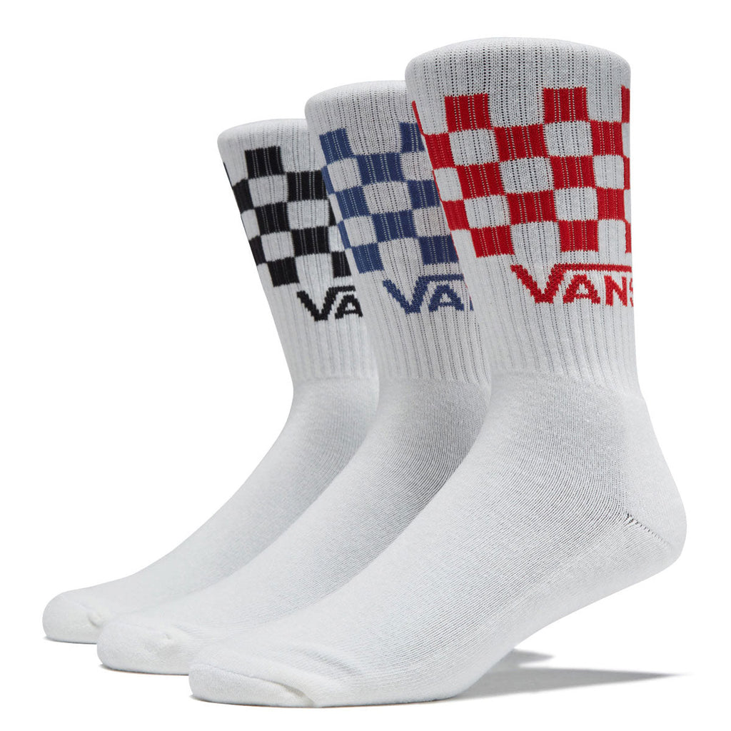 Vans Classic Check Crew 3 Pack Of Socks - White