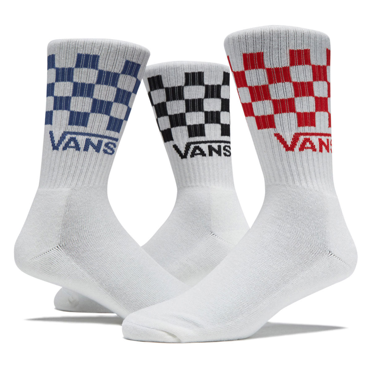 Vans Classic Check Crew 3 Pack Of Socks - White