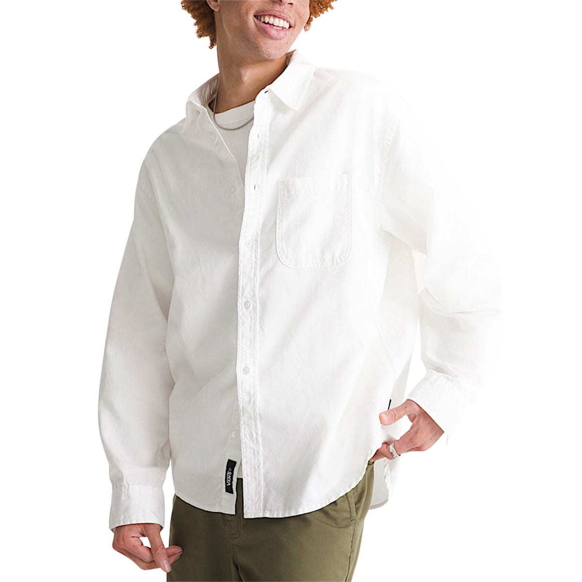 Vans Lawson Solid Oxford Long Sleeve Shirt - White