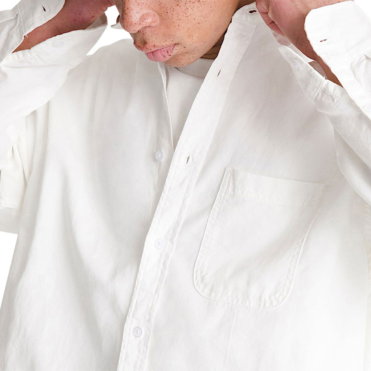 Vans Lawson Solid Oxford Long Sleeve Shirt - White