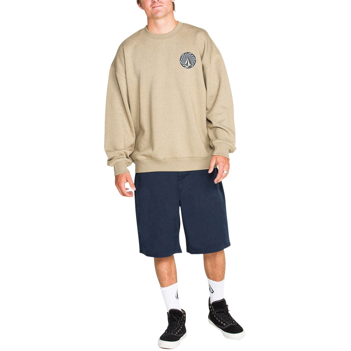Volcom Dirty Work Crew Sweatshirt - Khaki