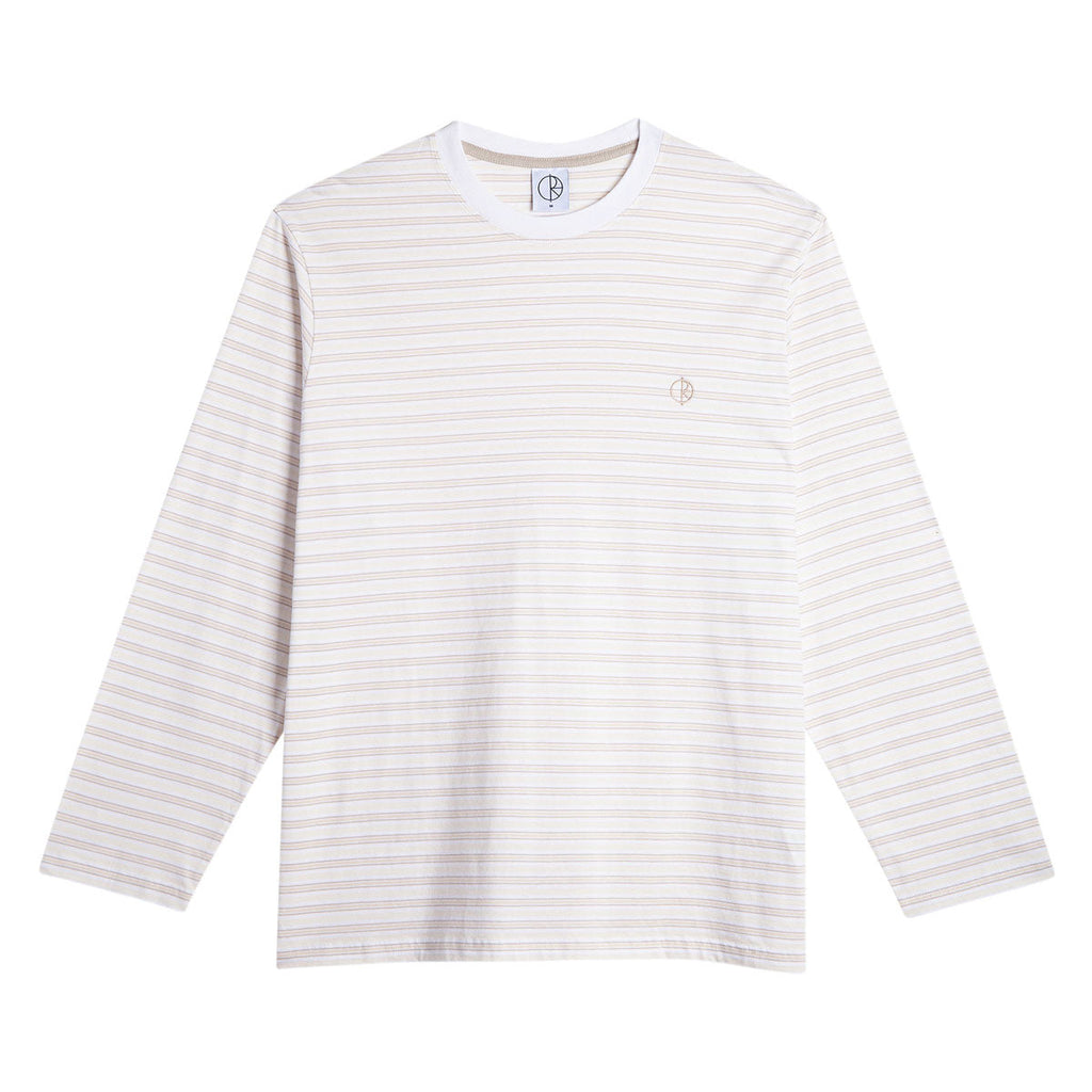 Polar Steve Stripe Long Sleeve T-Shirt - White/Taupe