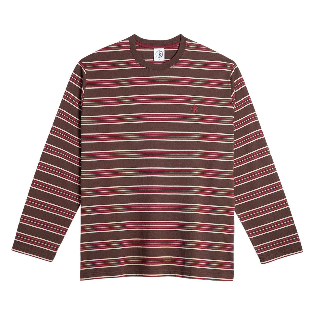 Polar Steve Stripe Long Sleeve T-Shirt - Brown/Red
