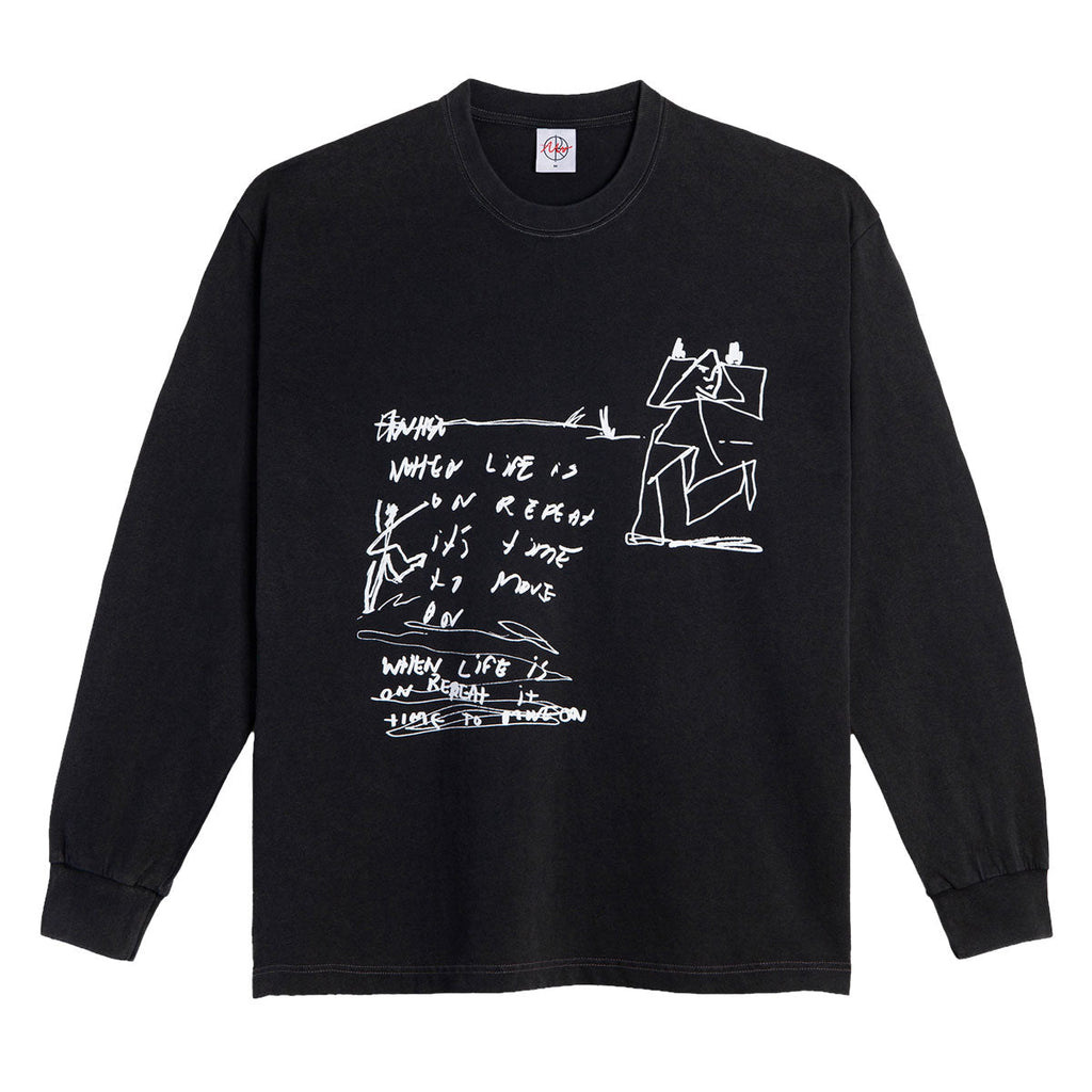 Polar On Repeat Long Sleeve T-Shirt - Silver Black