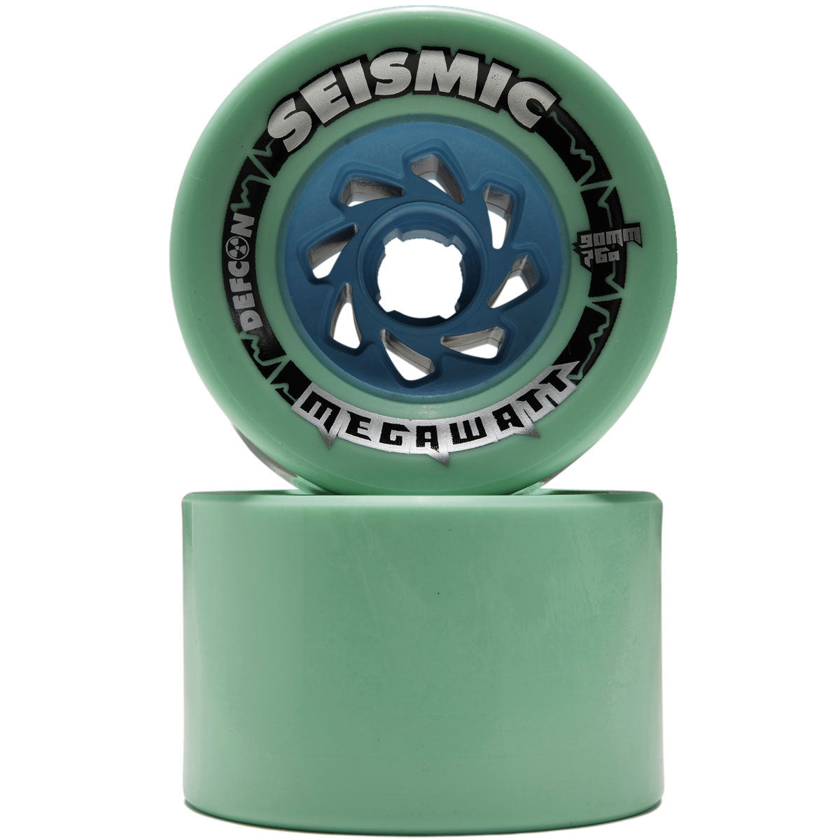 Seismic Megawatt 76a Longboard Wheels - Mint - 90mm