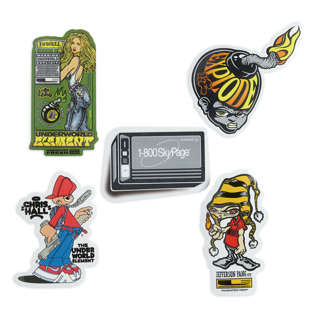 Underworld Element 5 Pack Of Stickers - Assorted