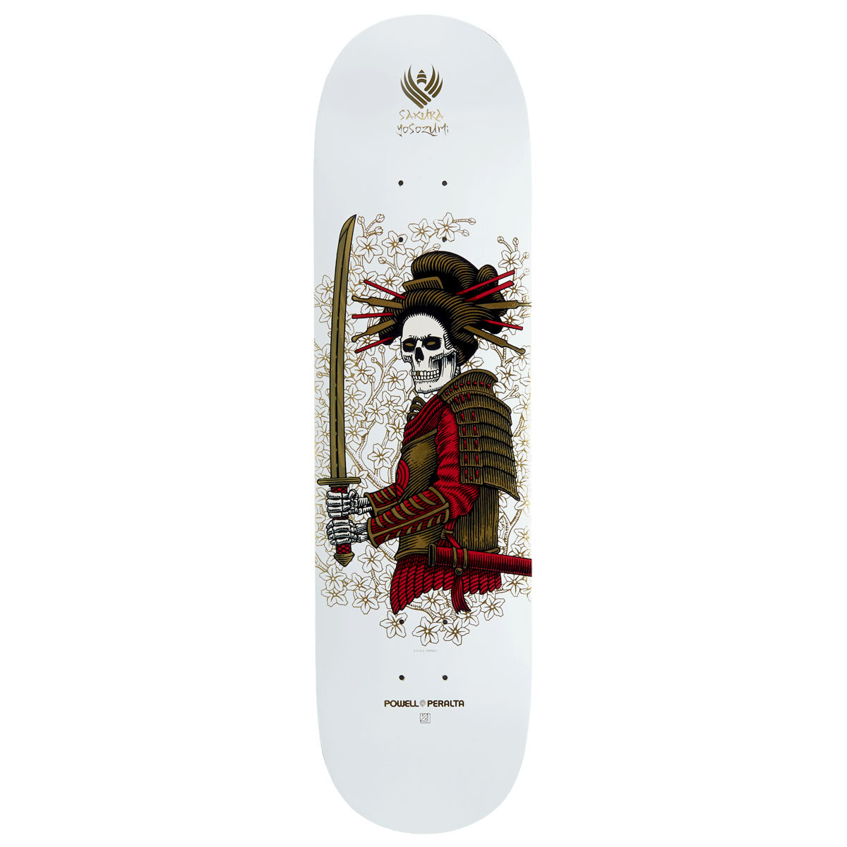 Powell-Peralta Flight Sakura Yosozumi Onna-Bugeisha Skateboard Deck - White/Gold Foil - 8.25"