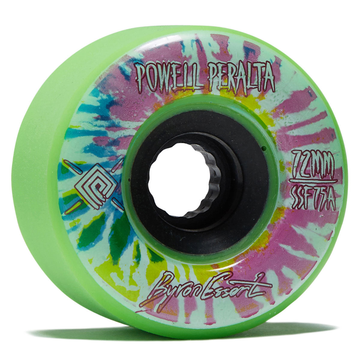 Powell-Peralta Downhill Byron Essert 75a Longboard Wheels - Green/Black Hub - 72mm