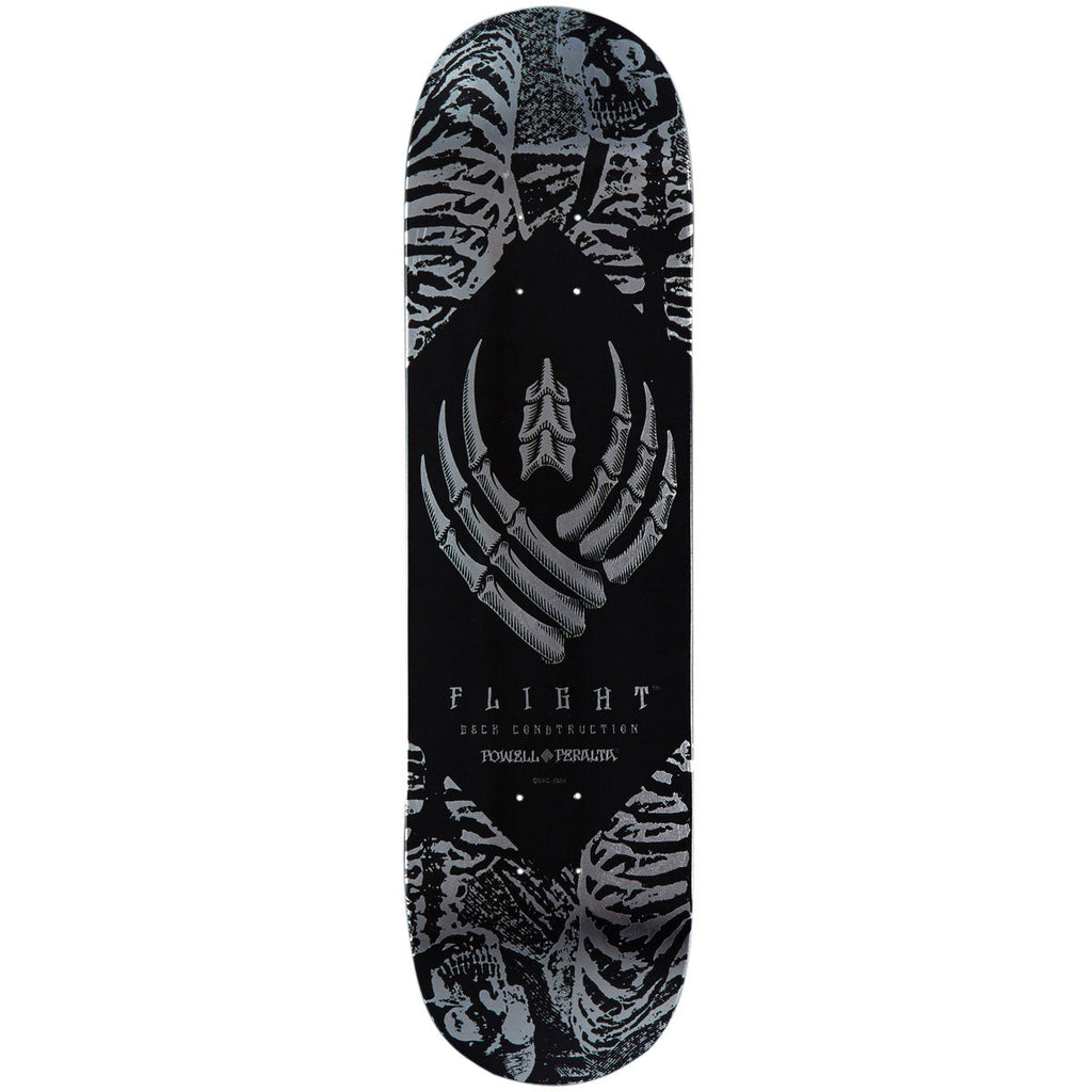 Powell-Peralta Flight Skeleton Skateboard Deck - Silver Foil - 8.25"