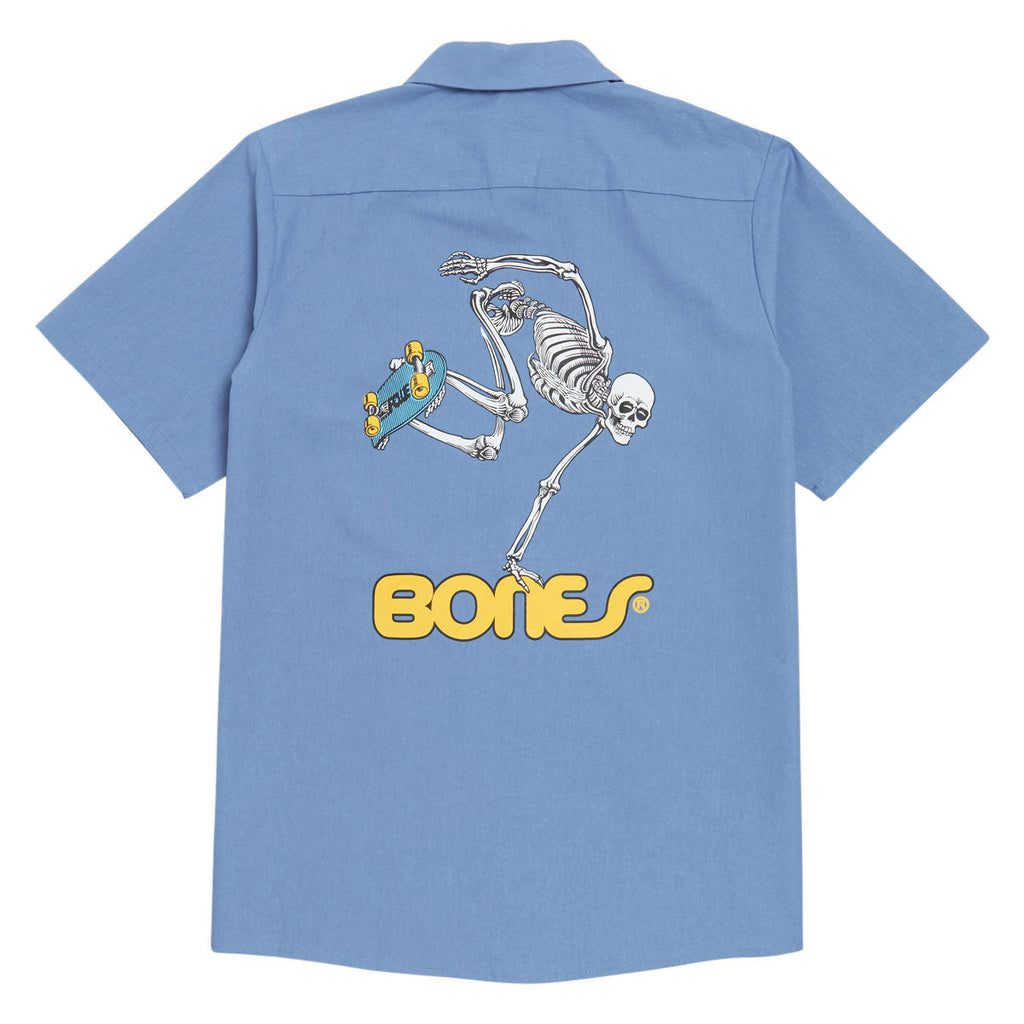 Powell-Peralta Skateboard Skeleton Work Shirt - Postal Blue
