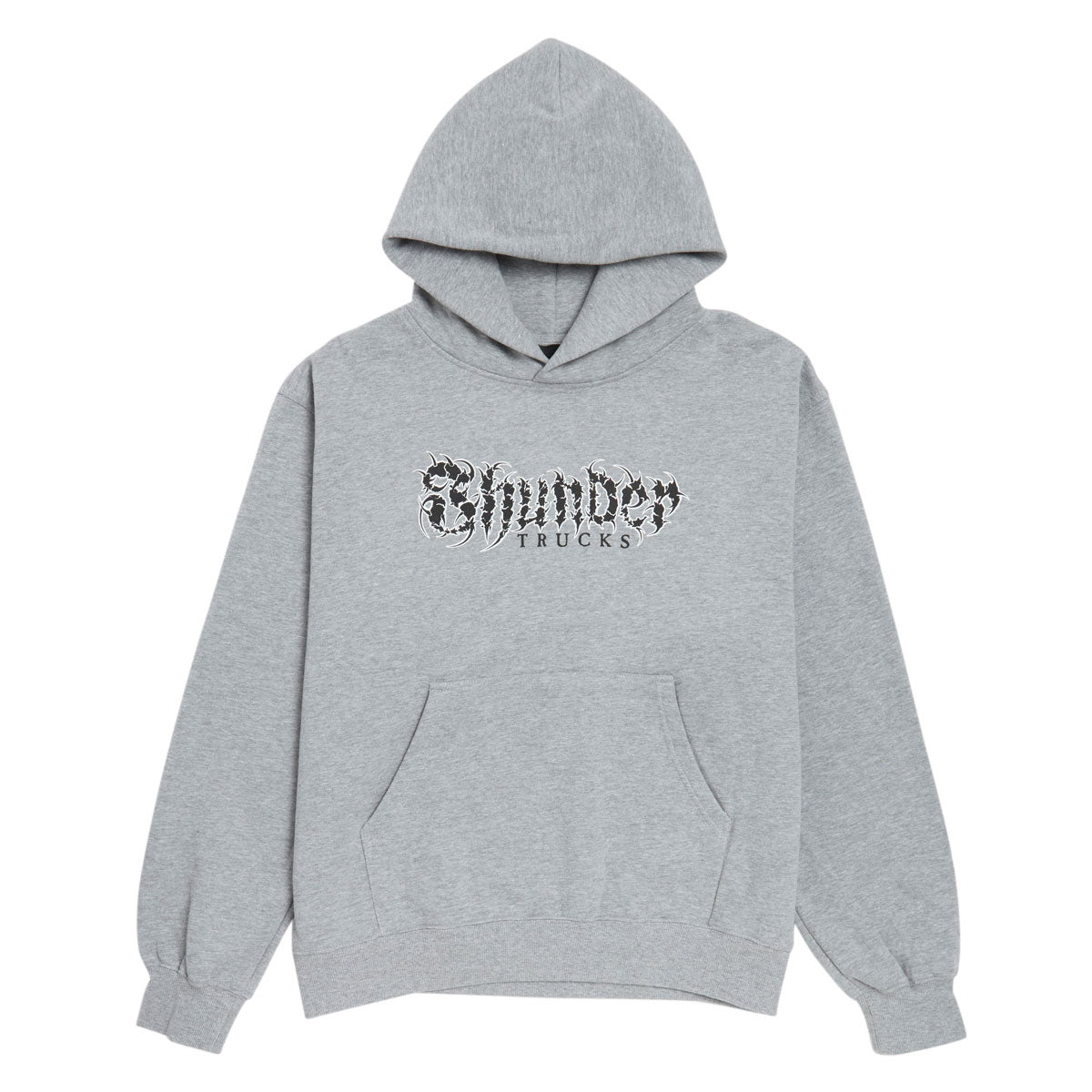 Thunder Vertebrae Script Hoodie - Heather Grey/Black/White Print