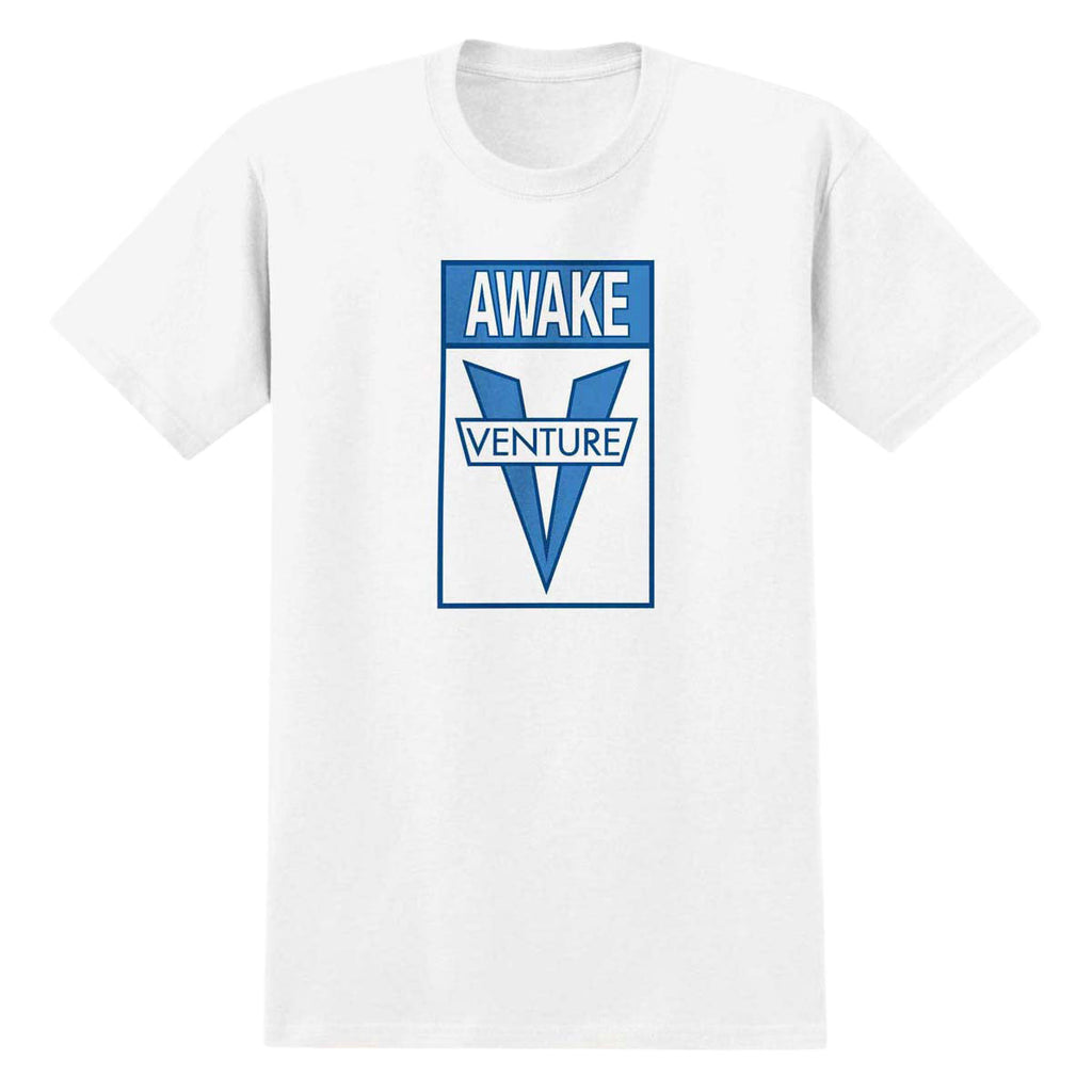 Venture Awake T-Shirt - White/Light Blue/Dark Blue Print