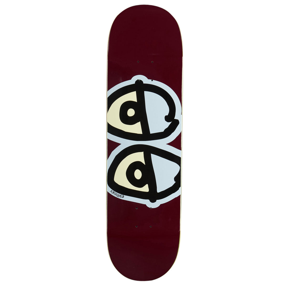 Krooked Team Eyes Skateboard Deck - Maroon - 8.75"