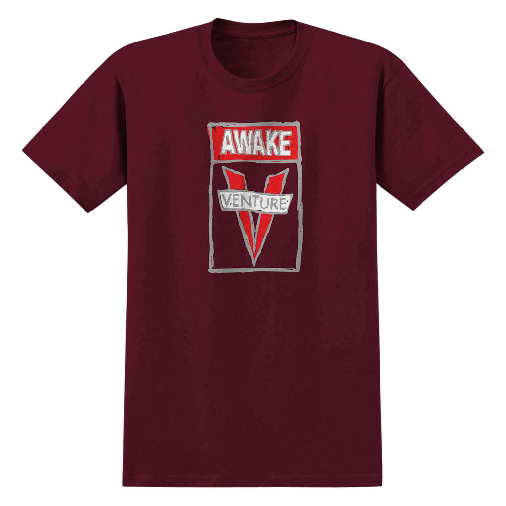 Venture Scribble Awake T-Shirt - Burgundy