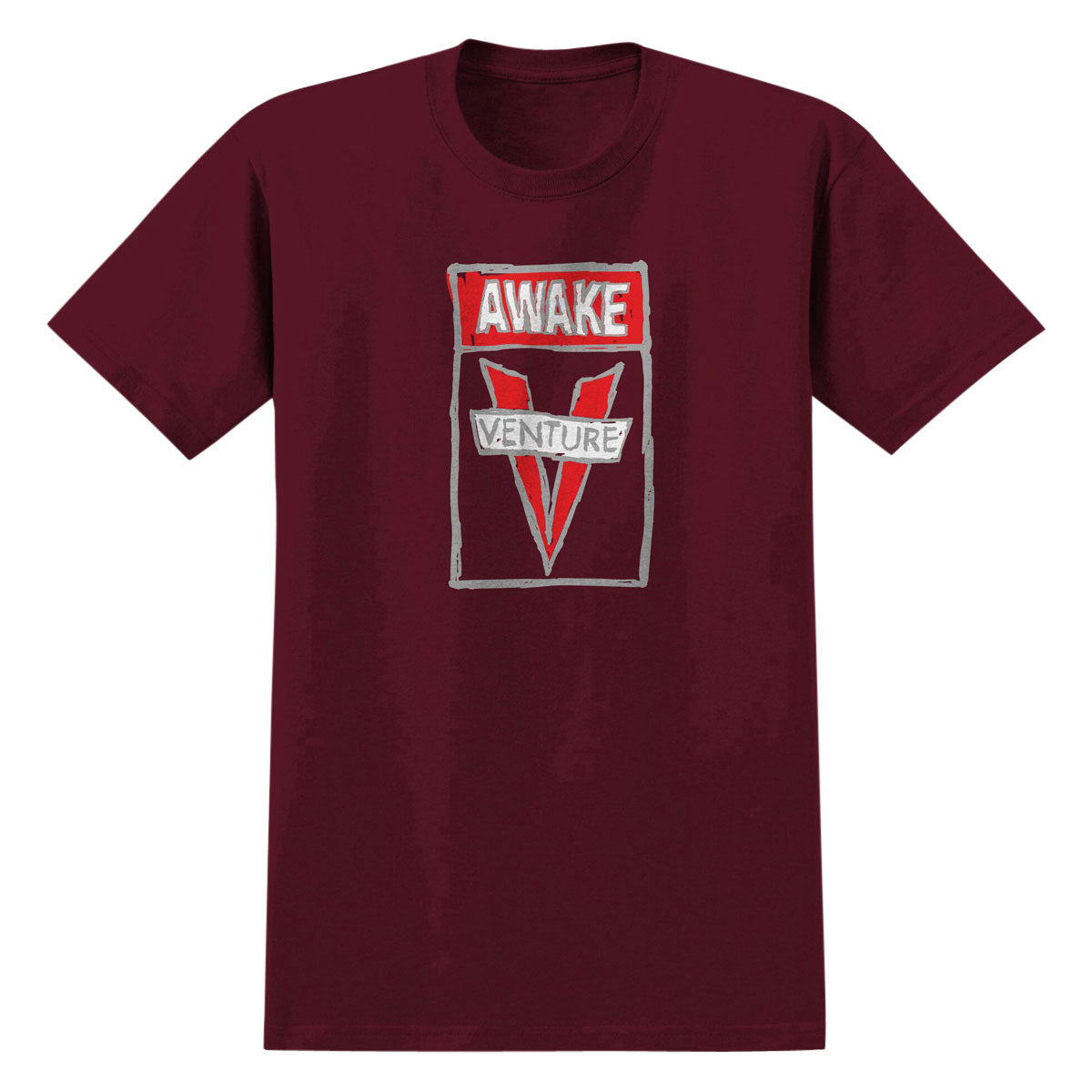 Venture Scribble Awake T-Shirt - Burgundy