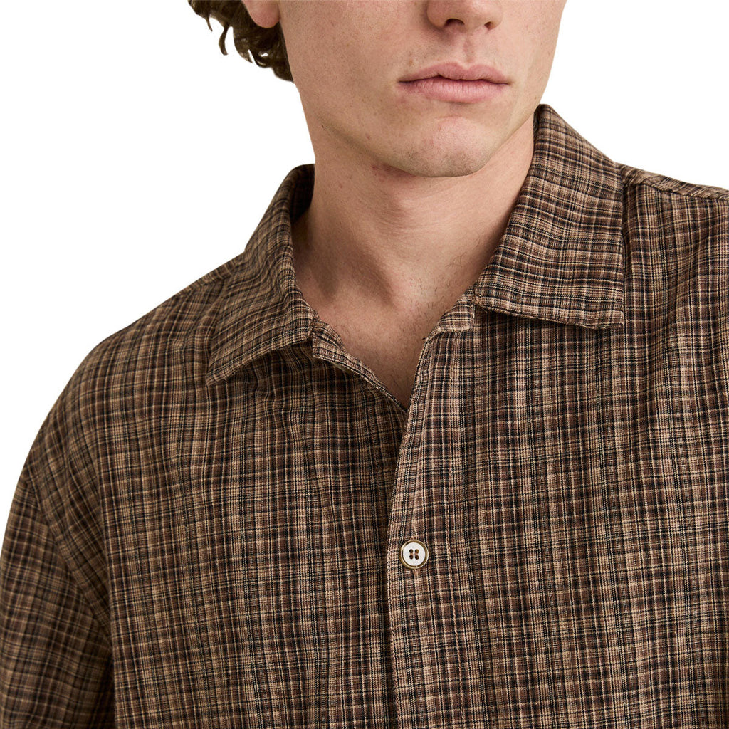 Rhythm Relaxed Brady Check Shirt - Coffee