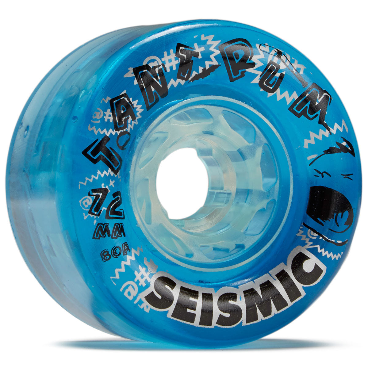 Seismic Tantrum 80a Longboard Wheels - Clear Blue - 72mm