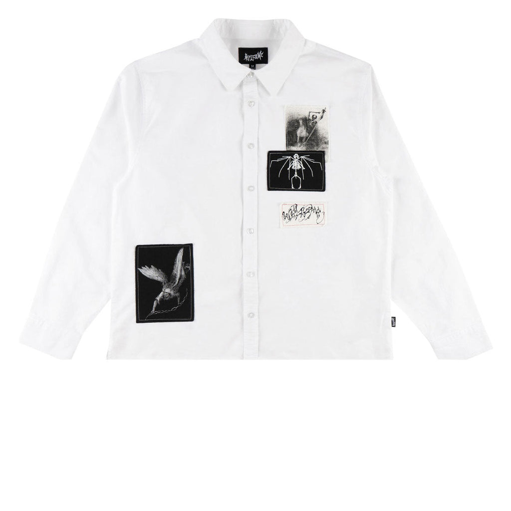 Welcome Bygone Oxford Patches Long Sleeve Shirt - White