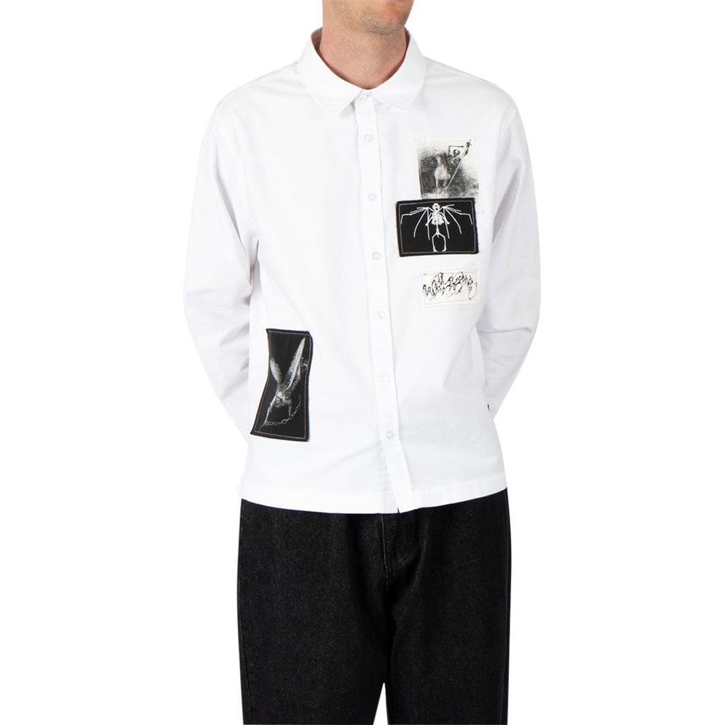 Welcome Bygone Oxford Patches Long Sleeve Shirt - White