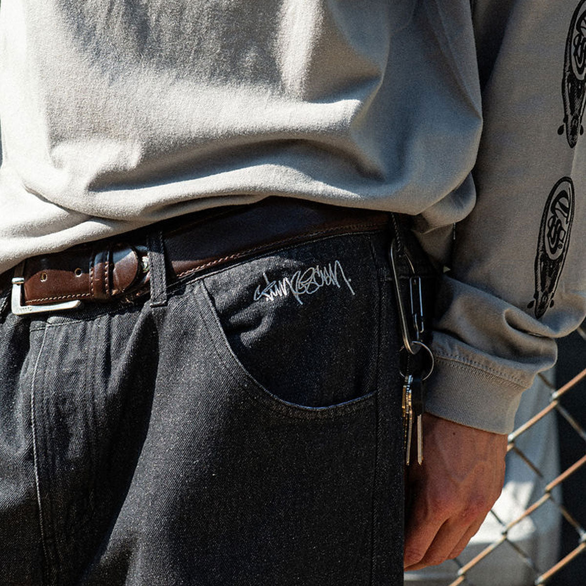 Timescan Relaxed Denim Jeans - Black