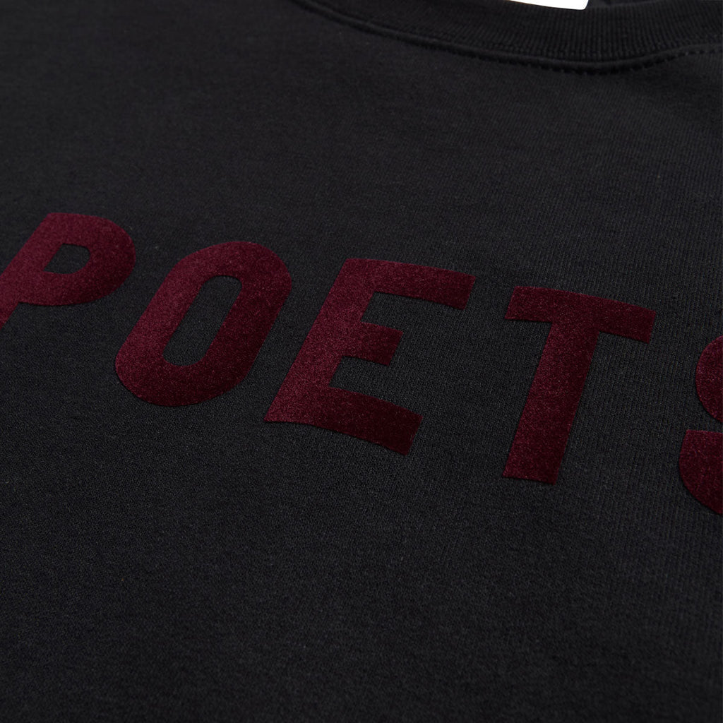 Poets OG Poets Flocked Crew Sweatshirt - Black/Burgundy Flocking