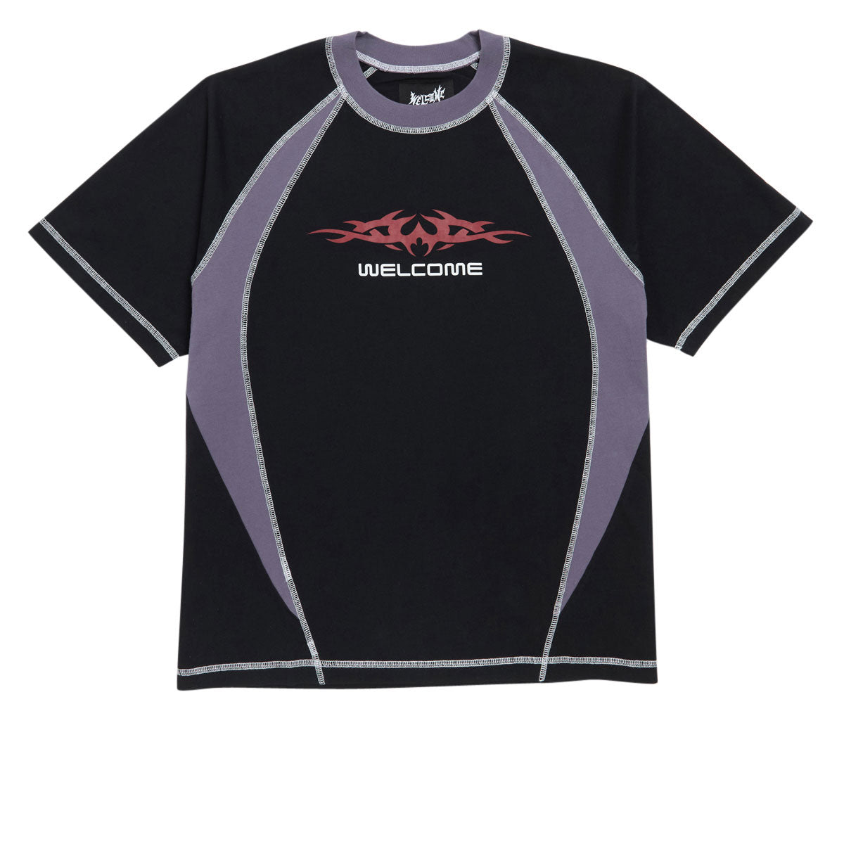 Welcome Rash Paneled T-Shirt - Black
