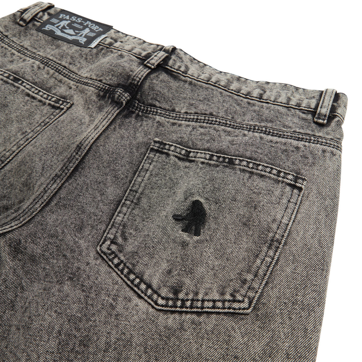 Passport Calligraphy Workers Club Straight Leg Jeans - Acid Grey