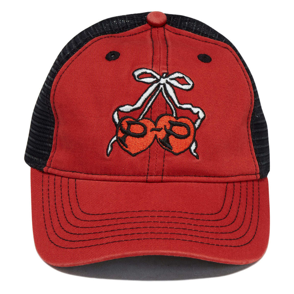 Passport Cherries Leagues Trucker Hat - Washed Red