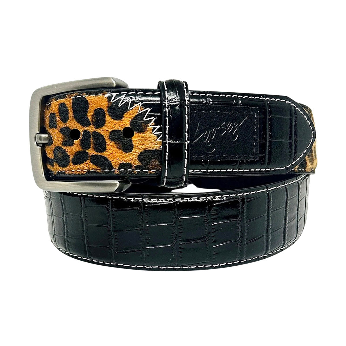 Loosey Croc Cheetah Belt - Black