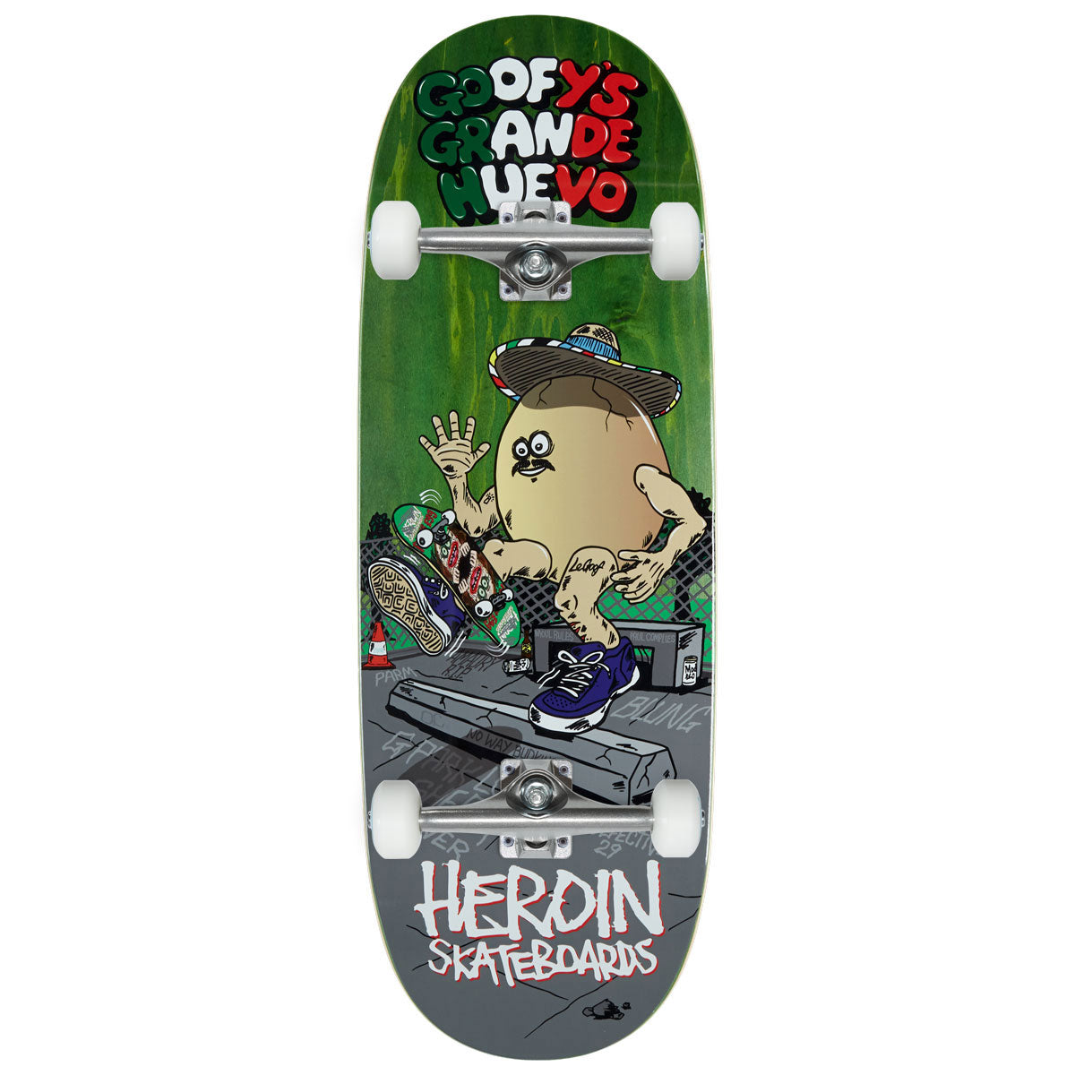 Heroin Goofy's Grande Egg Skateboard Complete - 10.75