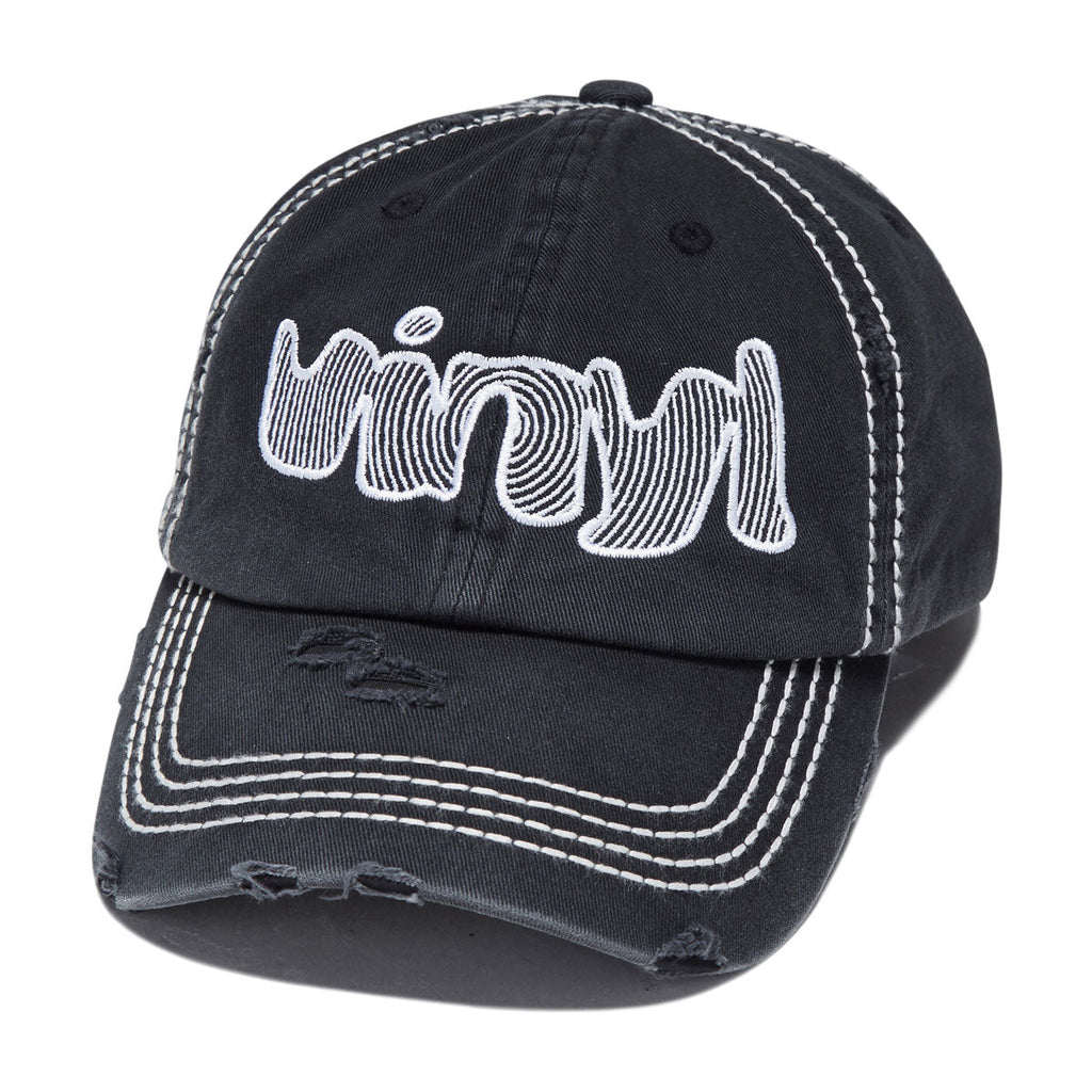 Vinyl Spiral Dad Hat - Distressed Black