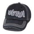 Vinyl Spiral Dad Hat - Distressed Black