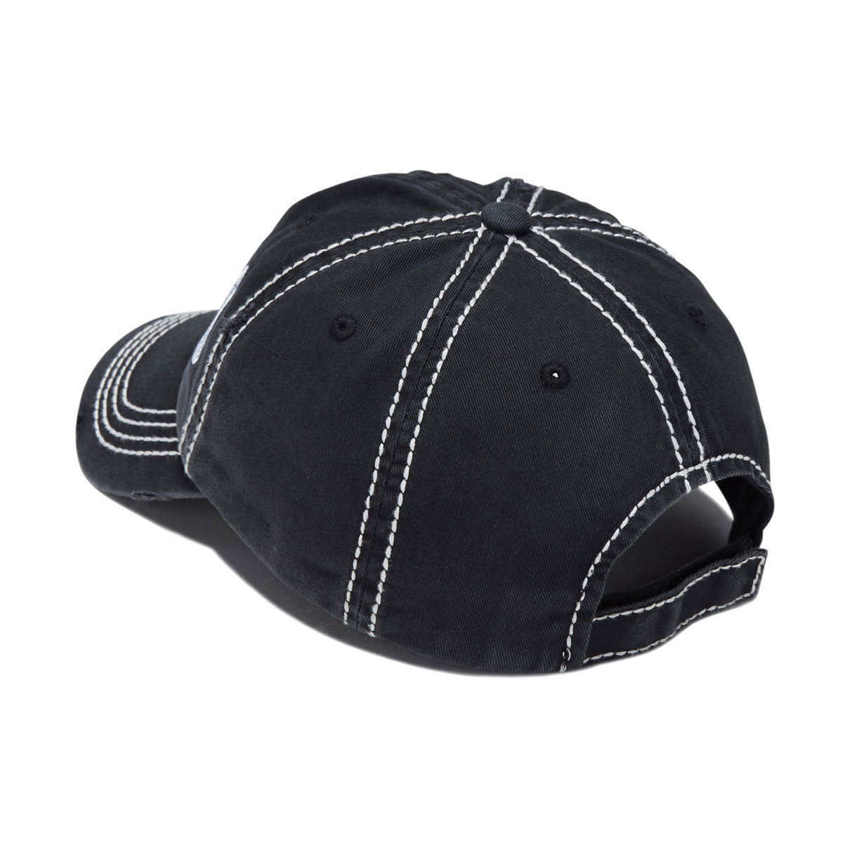 Vinyl Spiral Dad Hat - Distressed Black