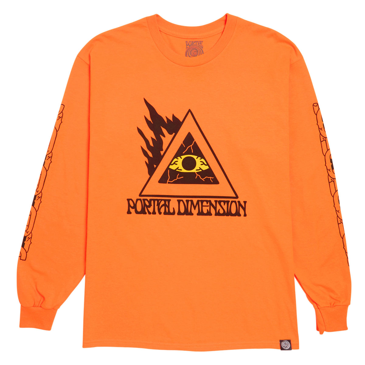 Portal Dimension Evil Eye Long Sleeve T-Shirt - Orange