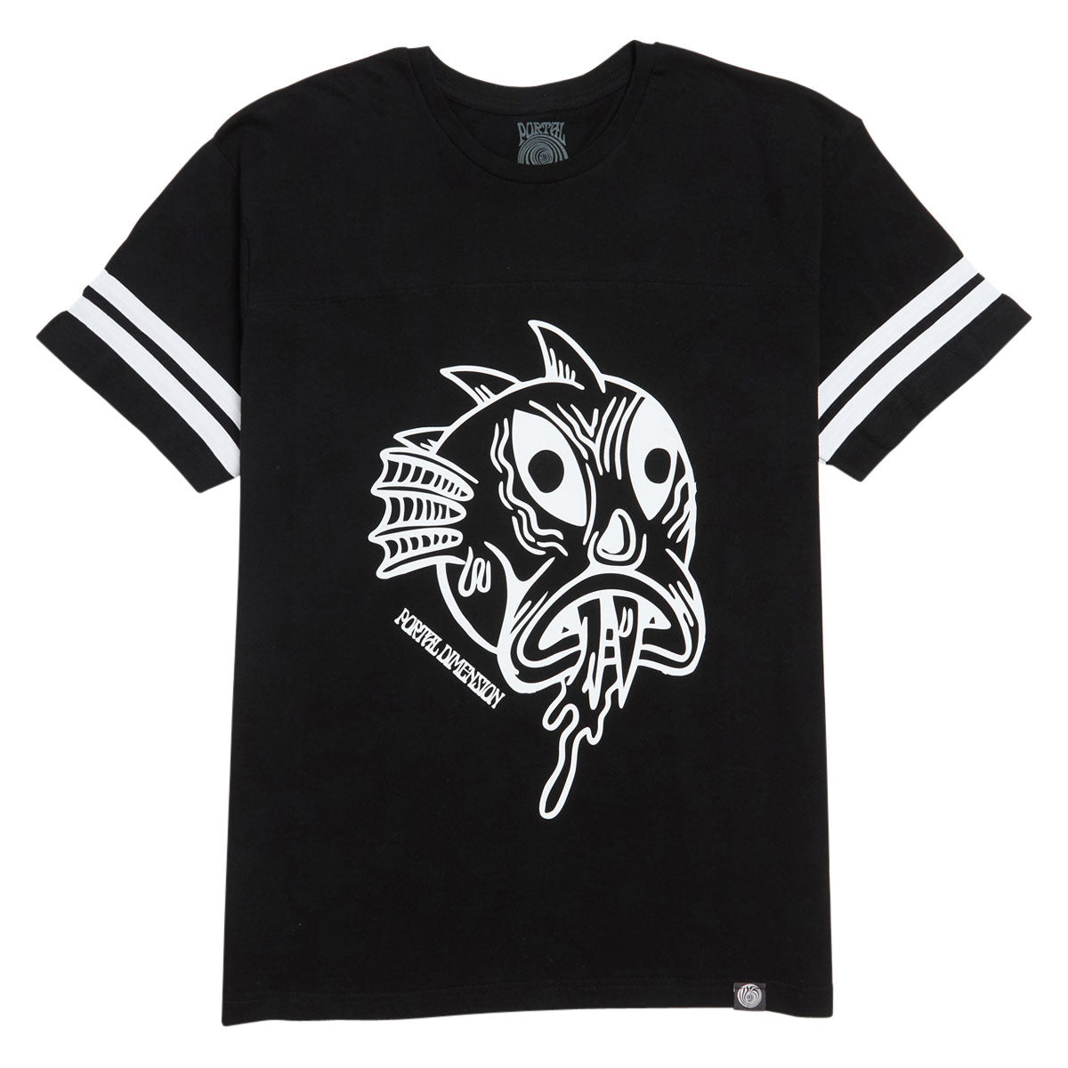 Portal Dimension Monster Ringer T-Shirt - Black/White
